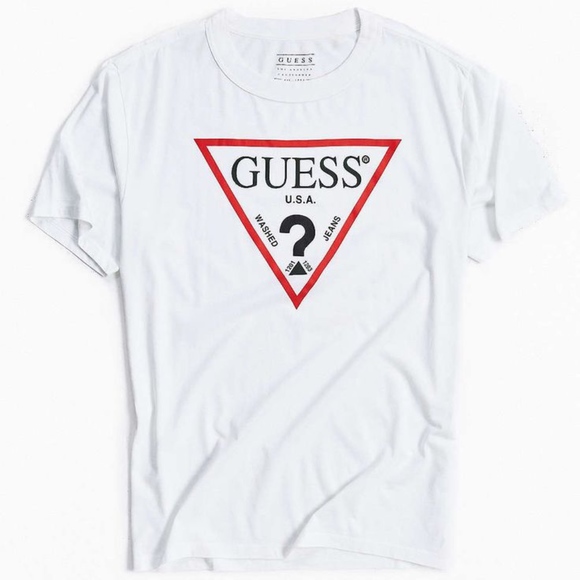 guess white t shirt women's